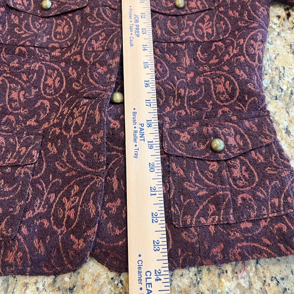 Vertigo Designer 3 Button Jacket Brown Floral Tex… - image 5